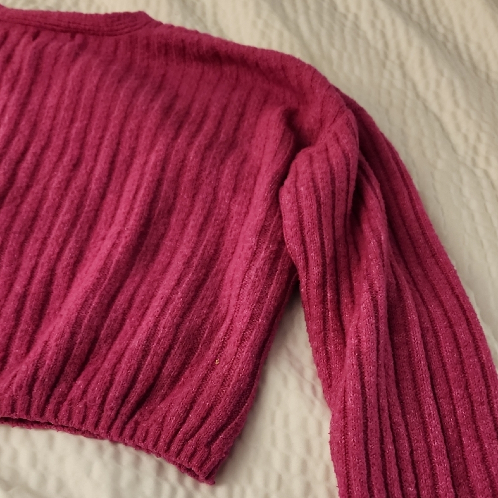 Pink Rose Women's Sweater - Vibrant Pink - Picture 11 of 13